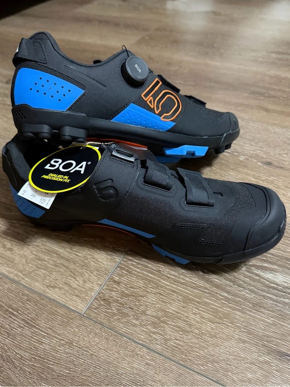 Five Ten Men's Mountain Bike Shoes with BOA Closure - Black with Blue & Orange